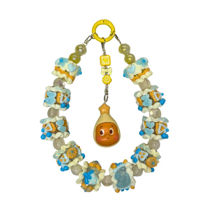 Twinkle Twinkle Soy Milk Cheese Phone Strap | Beaded Phone Chain | Keychain | PopMart Pop Bean Macaron Dessert | Wirstlet