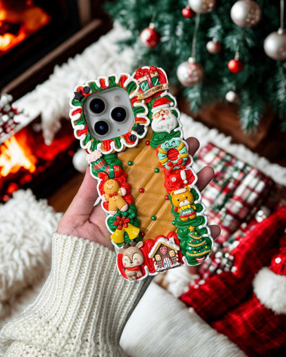 Christmas Gingerbread Decoden Phone Case | Festive Holiday Design with Santa | For Any Phone Model iPhone Android