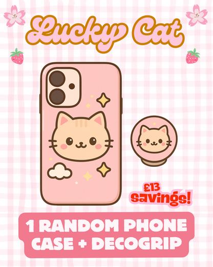LUCKY CAT BOX: (1) Random Phone Case + (1) Random DeoGrip | for any phone model iPhone & Android