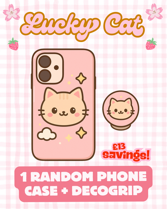 LUCKY CAT BOX: (1) Random Phone Case + (1) Random DeoGrip | for any phone model iPhone & Android