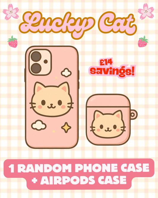 LUCKY CAT BOX: (1) Random Phone Case + (1) Random Airpods Case - for any phone model iPhone/ Android