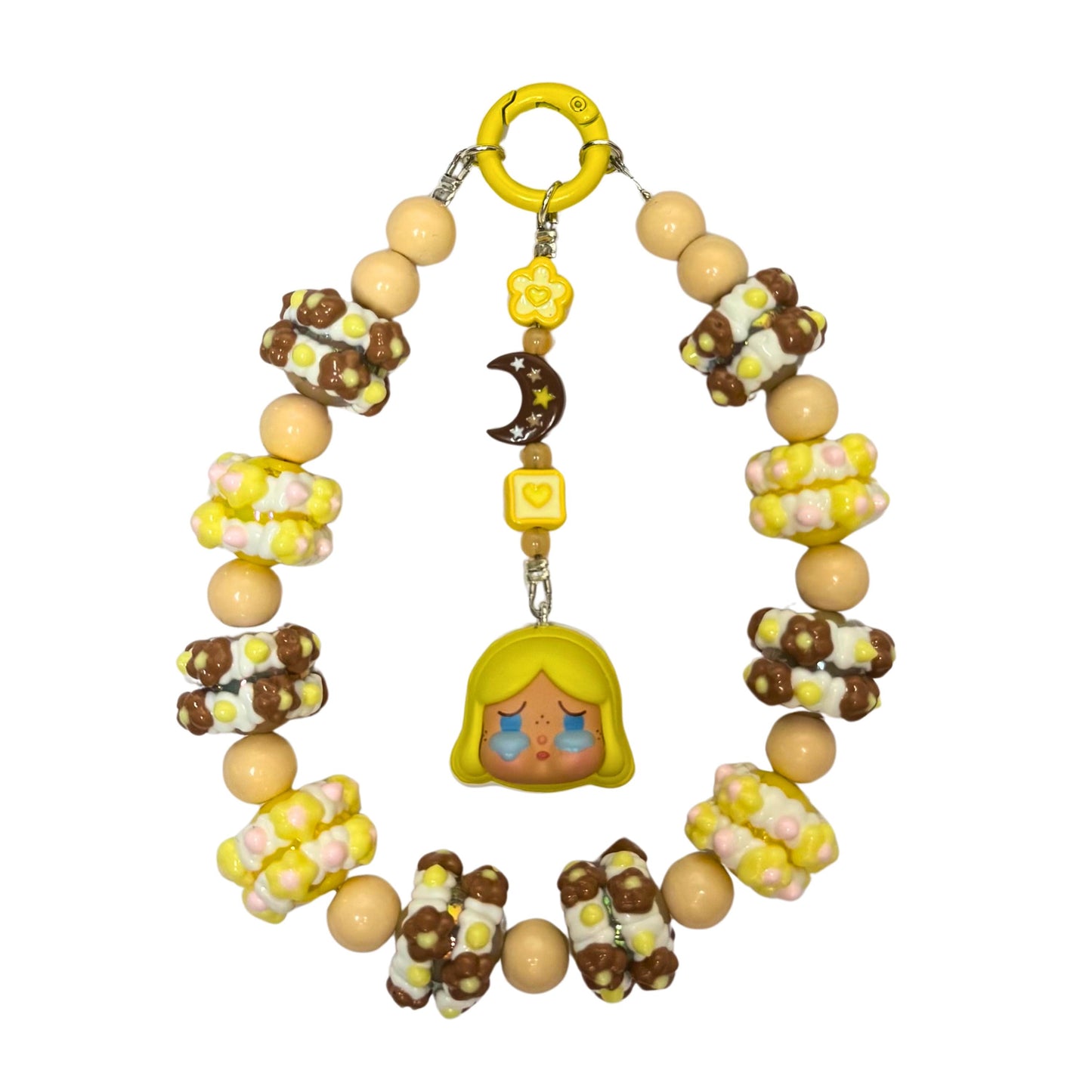 Crybaby Banana Milk Phone Strap | Beaded Phone Chain | Keychain | PopMart Pop Bean Macaron Dessert | Wirstlet | Beaded Phone Strap