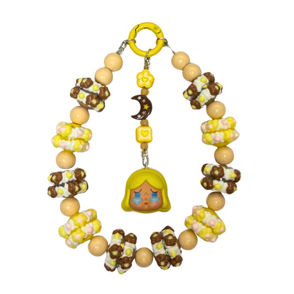 Crybaby Banana Milk Phone Strap | Beaded Phone Chain | Keychain | PopMart Pop Bean Macaron Dessert | Wirstlet | Beaded Phone Strap