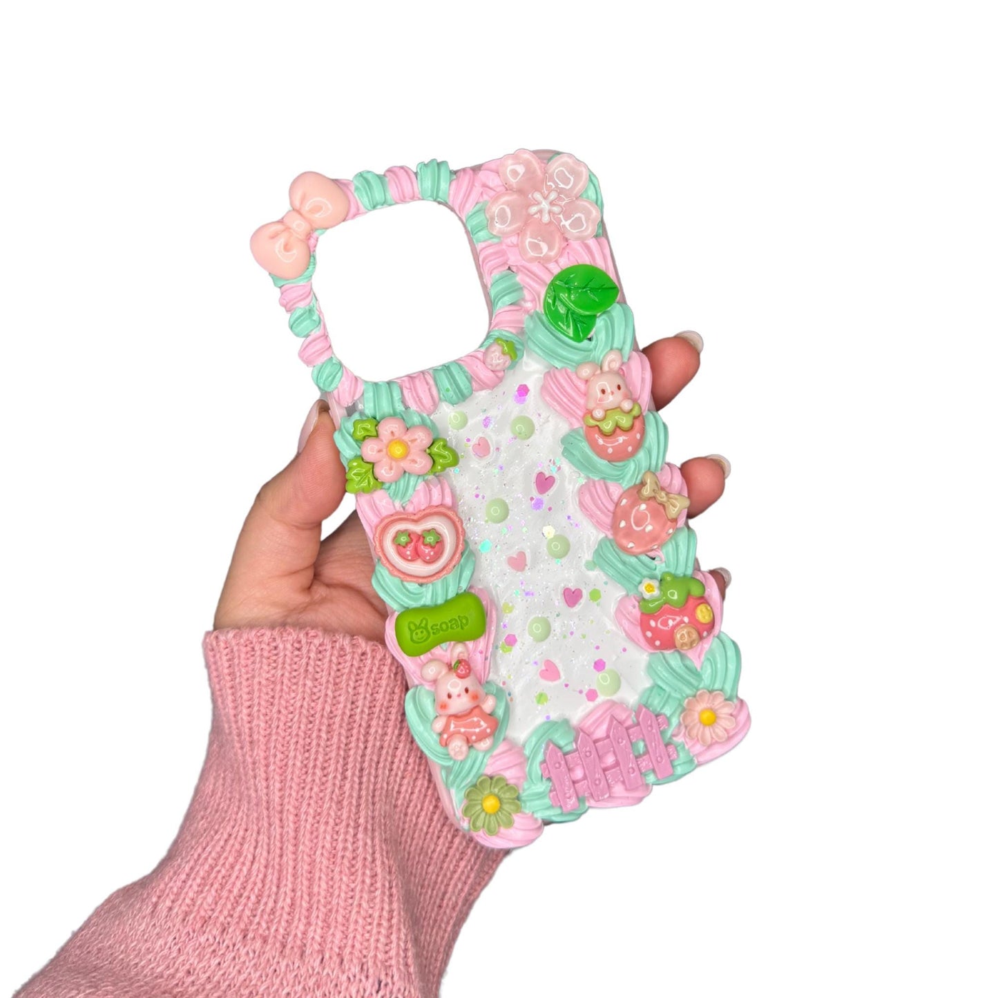 Spring Bunny Decoden Phone Case for any phone model iPhone/ Android