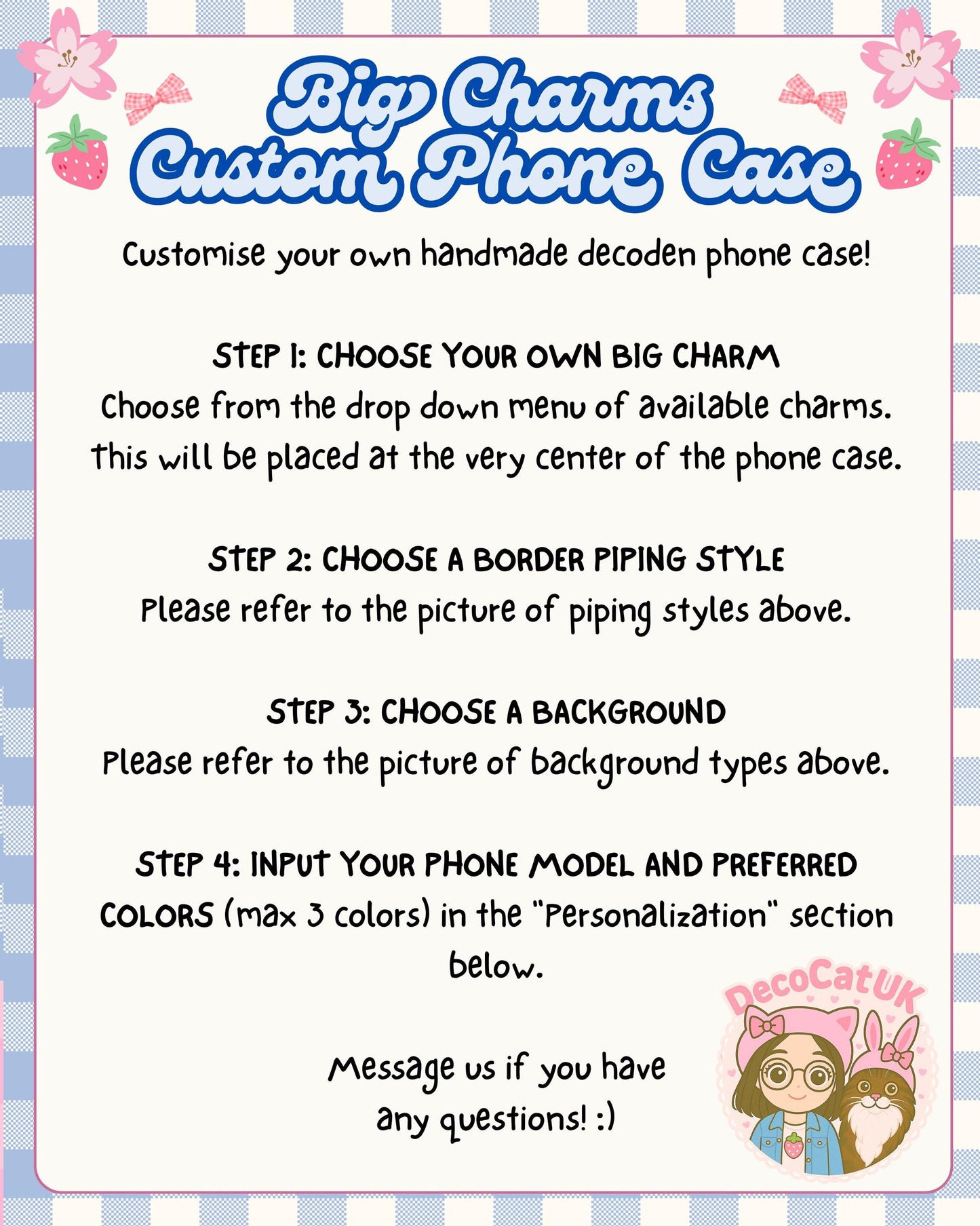 BIG CHARM | Customized Decoden Phone Case for any phone model iPhone/ Android