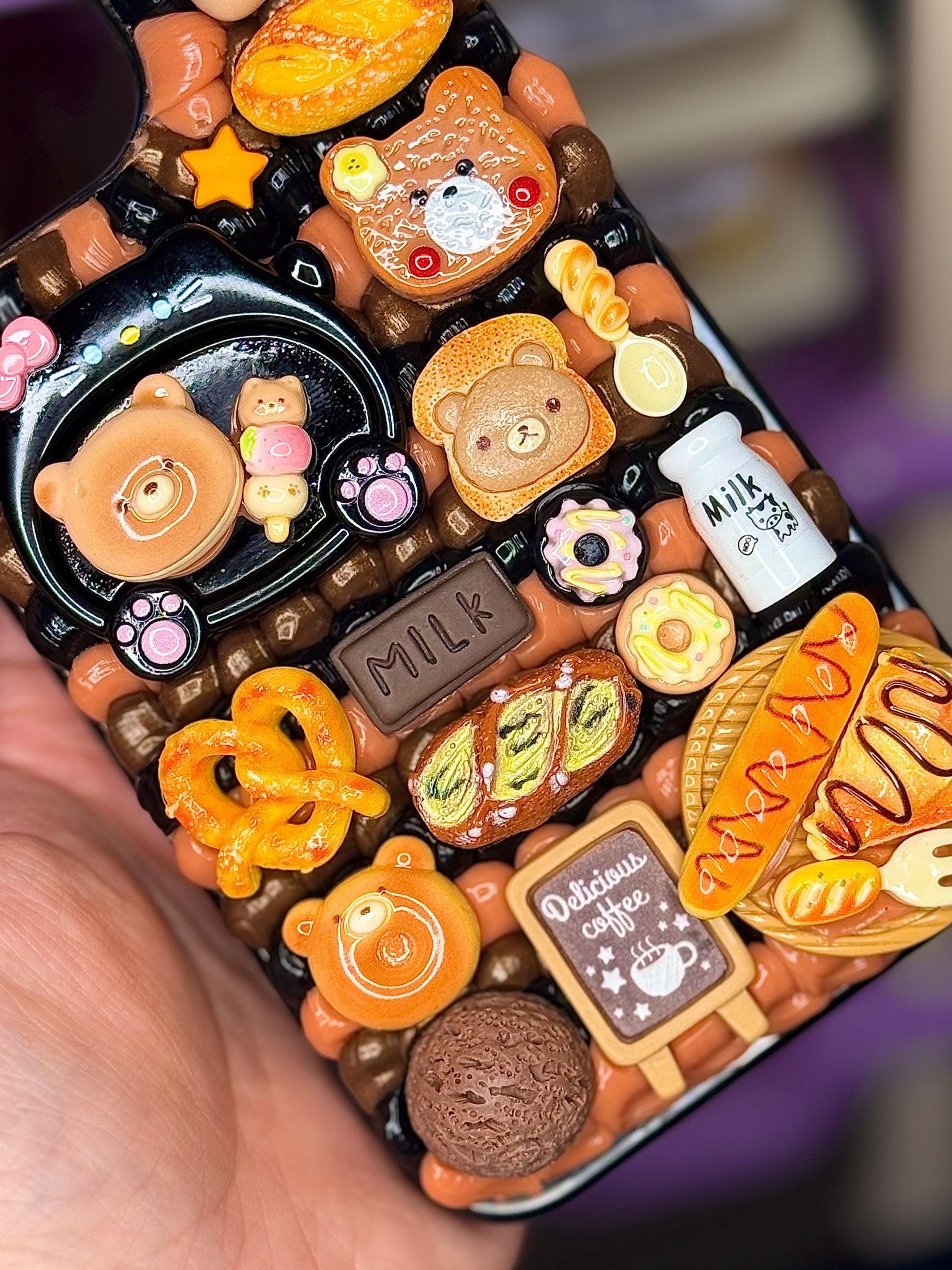 Bear Cafe Decoden Phone Case for any phone model iPhone/ Android