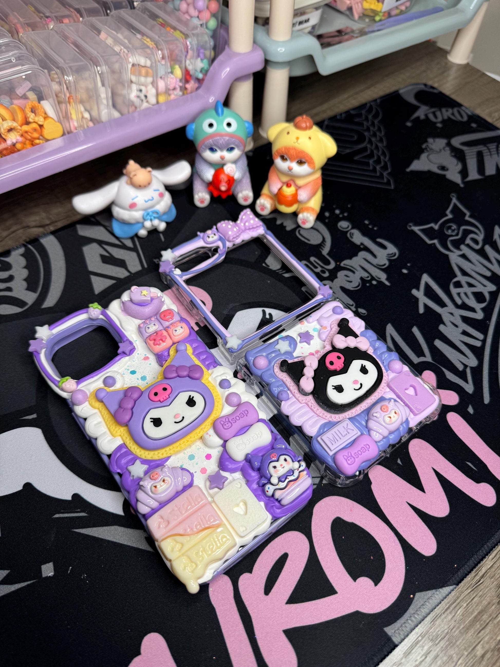 Dark Kuromi Cookie Decoden Phone Case for any phone model iPhone/ Android