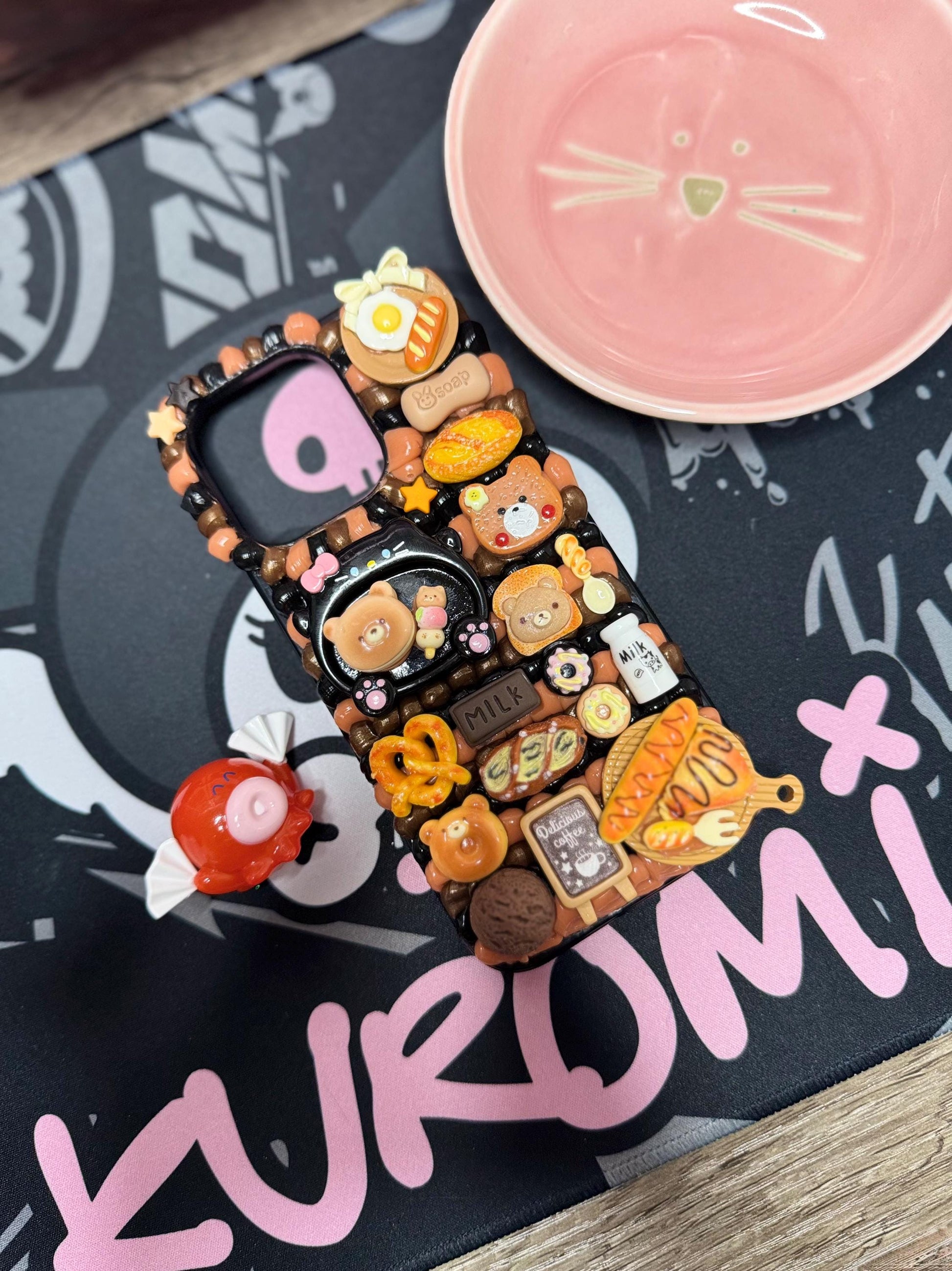 Bear Cafe Decoden Phone Case for any phone model iPhone/ Android