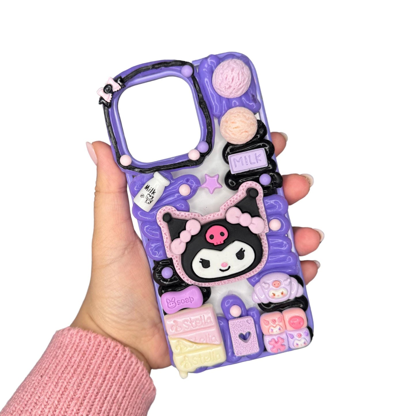 Dark Kuromi Cookie Decoden Phone Case for any phone model iPhone/ Android