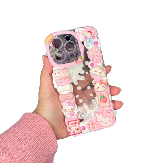 Hello Kitty Milk Decoden Phone Case for any phone model iPhone/ Android