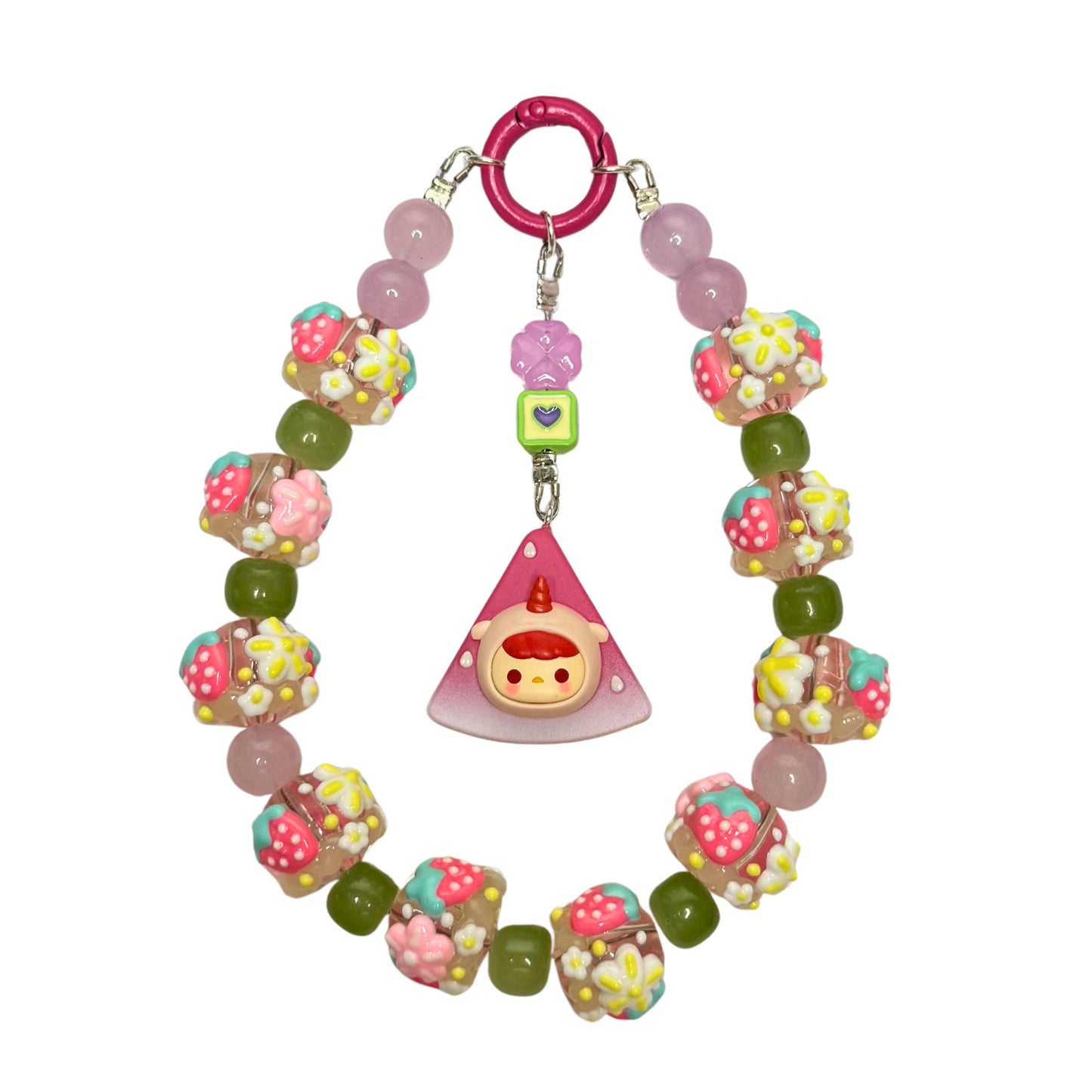 Pucky Guava Phone Strap | Beaded Phone Chain | Keychain | PopMart Pop Bean Fruit Platter Series | Wirstlet | Beaded Phone Strap