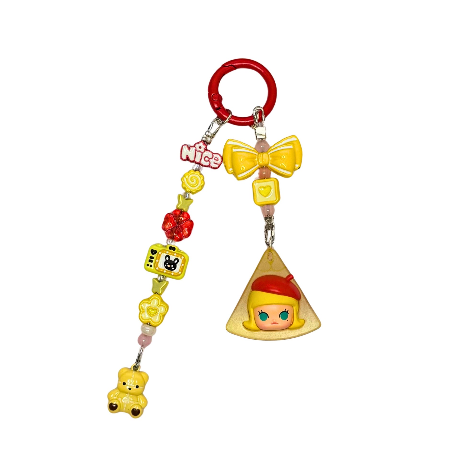 Molly Red Apple Keychain | Dangle Phone Charm | Bag Charm | Phone Pendant | PopMart Pop Bean Fruit Platter Series