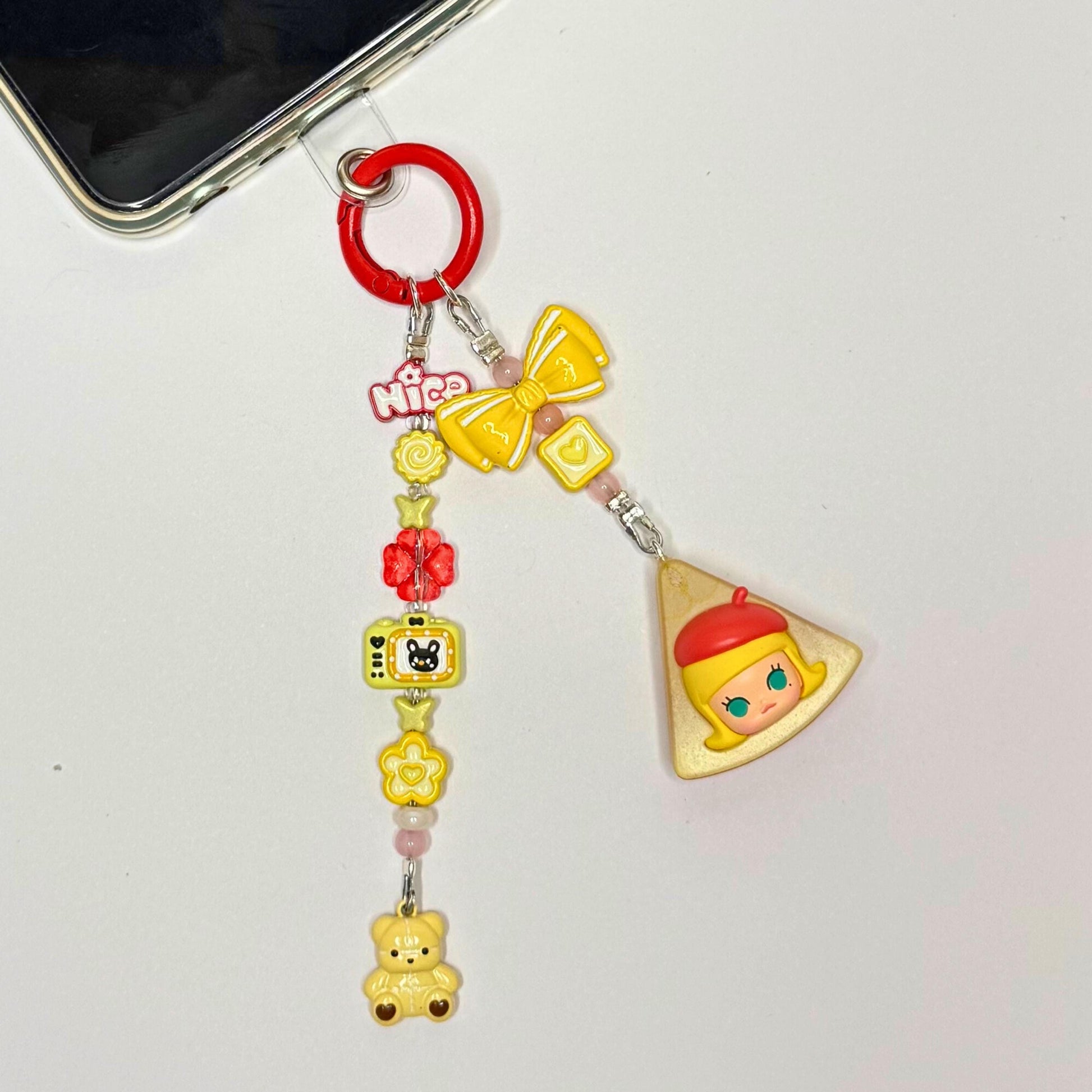 Molly Red Apple Keychain | Dangle Phone Charm | Bag Charm | Phone Pendant | PopMart Pop Bean Fruit Platter Series