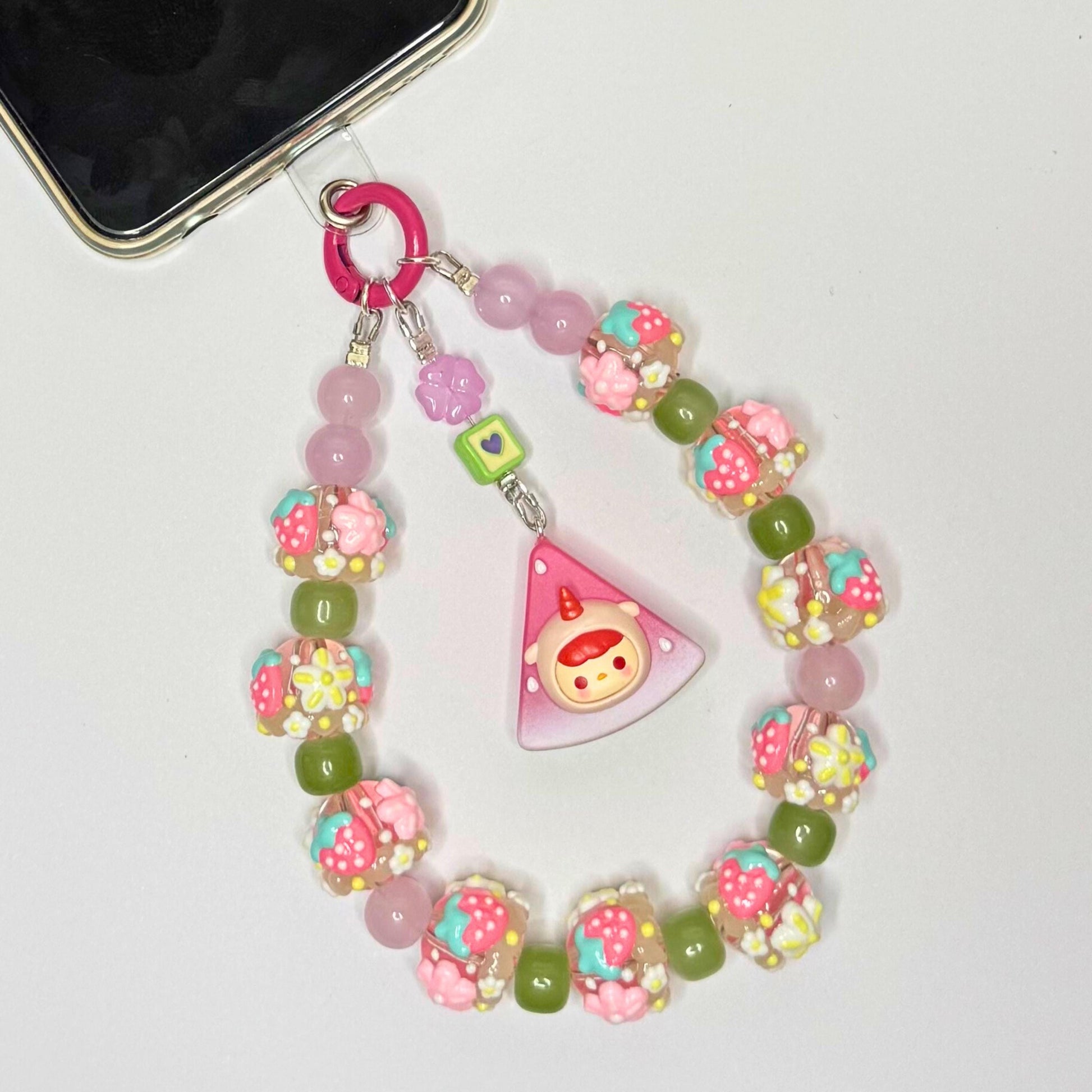 Pucky Guava Phone Strap | Beaded Phone Chain | Keychain | PopMart Pop Bean Fruit Platter Series | Wirstlet | Beaded Phone Strap