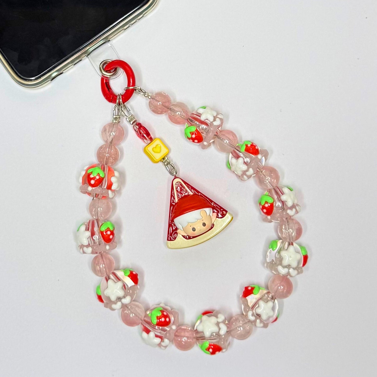 Hacipupu Grapefruit Phone Strap | Beaded Phone Chain | Keychain | PopMart Pop Bean Fruit Platter Series | Wirstlet | Beaded Phone Strap