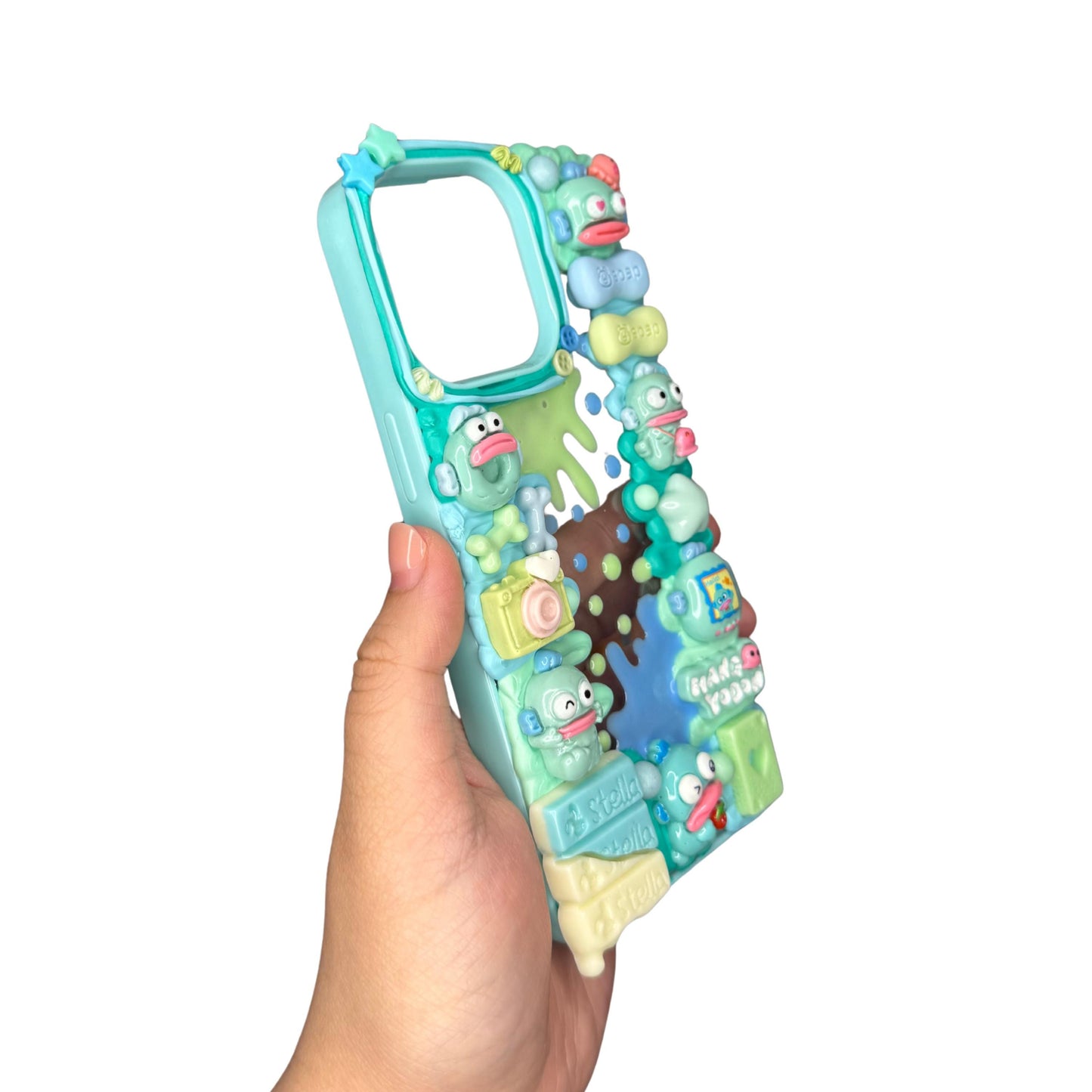 Hangyodon Fishman Decoden Phone Case with Milk Spill | Cute Kawaii Phone Cover for iPhone & Android | Sanrio Case