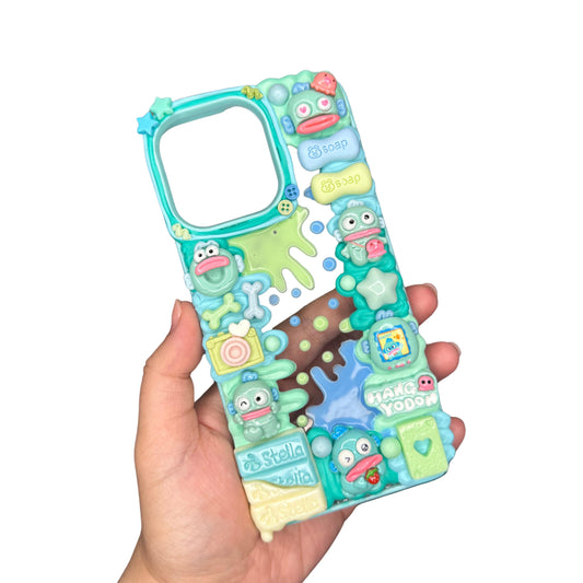 Hangyodon Fishman Decoden Phone Case with Milk Spill | Cute Kawaii Phone Cover for iPhone & Android | Sanrio Case