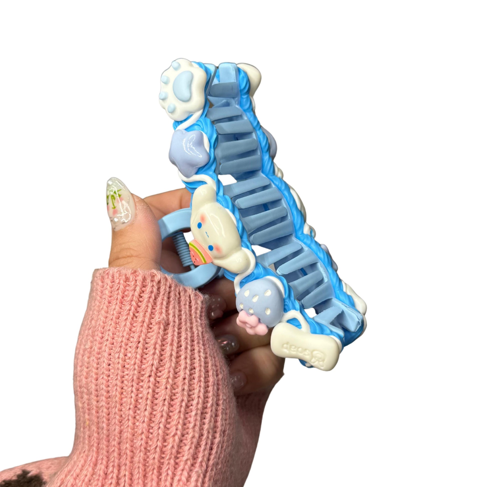 Cinnamoroll Decoden Hair Claw Clip | Kawaii Sanrio-Inspired Hair Accessory | Pastel Blue Harajuku Fairy Kei Gift