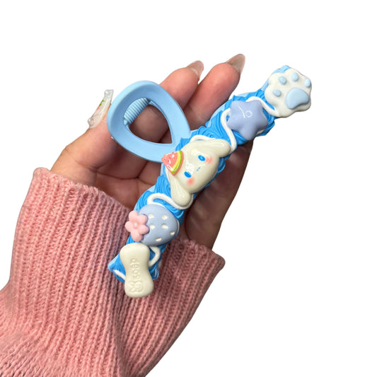 Cinnamoroll Decoden Hair Claw Clip | Kawaii Sanrio-Inspired Hair Accessory | Pastel Blue Harajuku Fairy Kei Gift