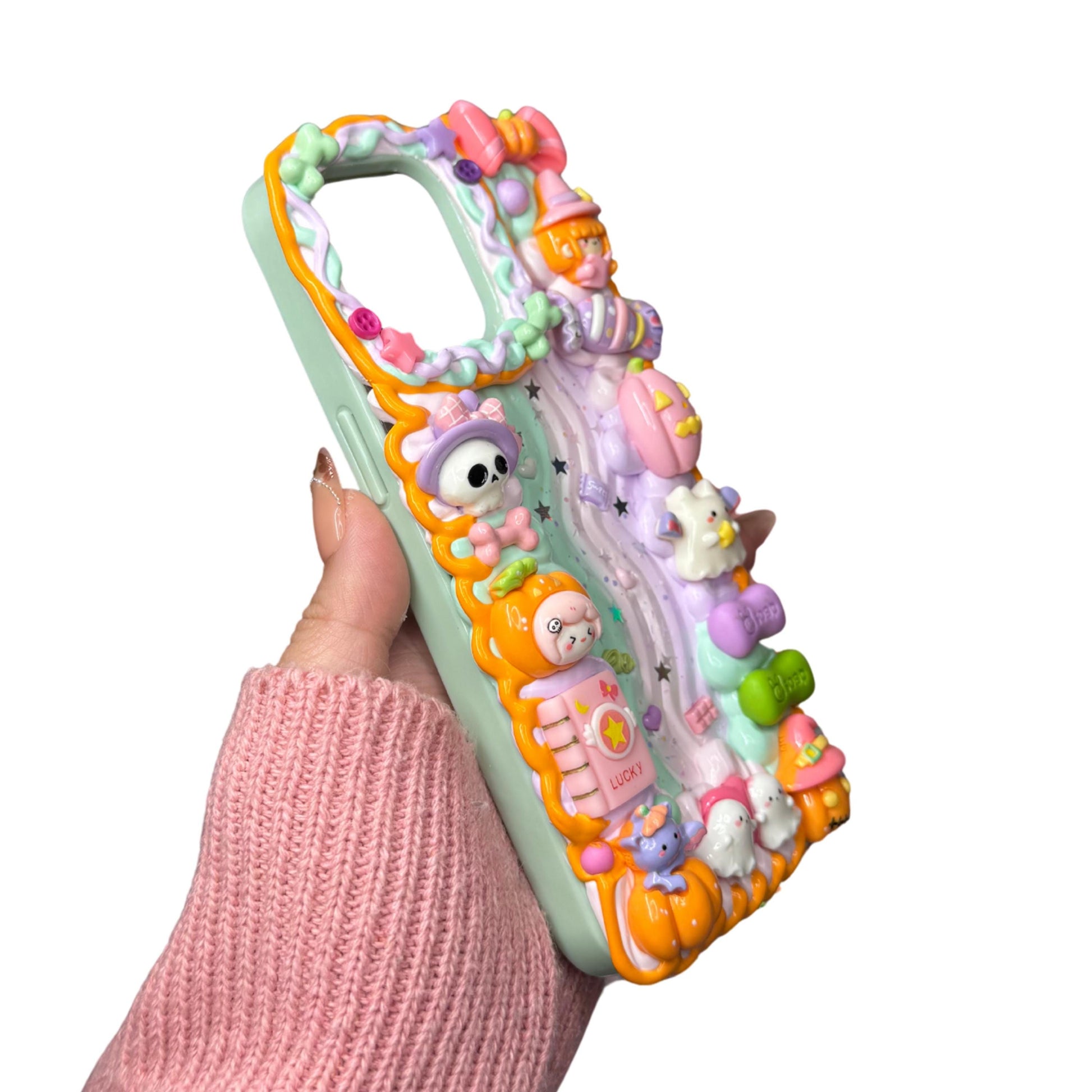 Trick-or-Treat Yo’Self Halloween Decoden Phone Case | Pastel Spooky Kawaii Witchy Candy | Cute Phone Cover for Any Phone Model