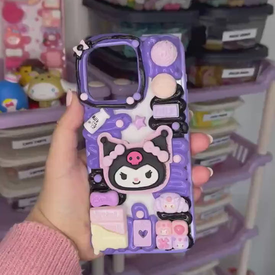 Dark Kuromi Cookie Decoden Phone Case for any phone model iPhone/ Android