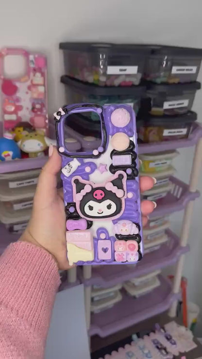 Dark Kuromi Cookie Decoden Phone Case for any phone model iPhone/ Android
