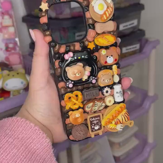 Bear Cafe Decoden Phone Case for any phone model iPhone/ Android