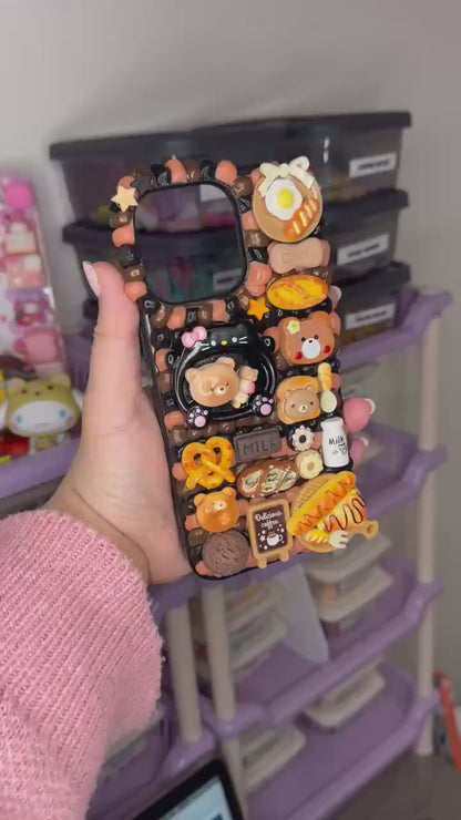 Bear Cafe Decoden Phone Case for any phone model iPhone/ Android