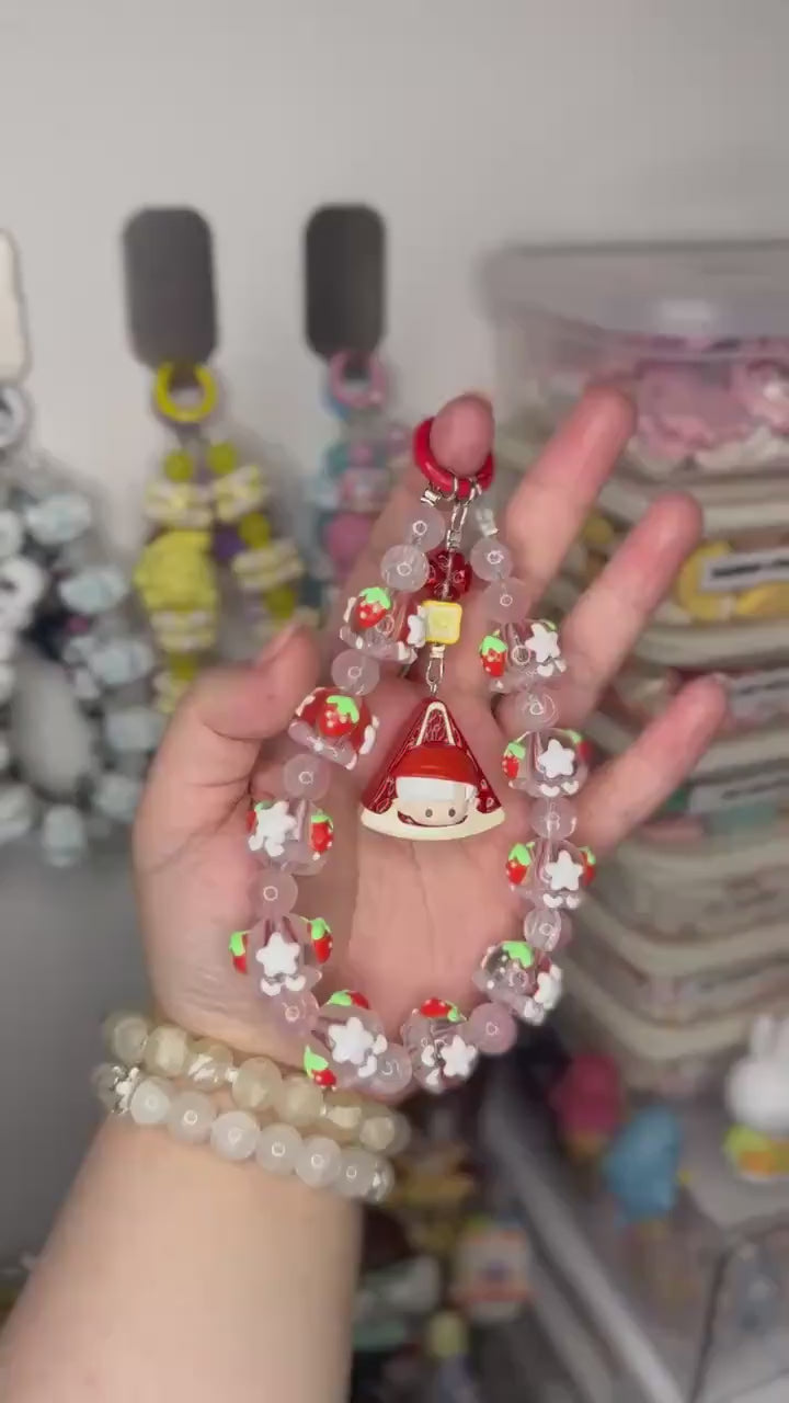Hacipupu Grapefruit Phone Strap | Beaded Phone Chain | Keychain | PopMart Pop Bean Fruit Platter Series | Wirstlet | Beaded Phone Strap