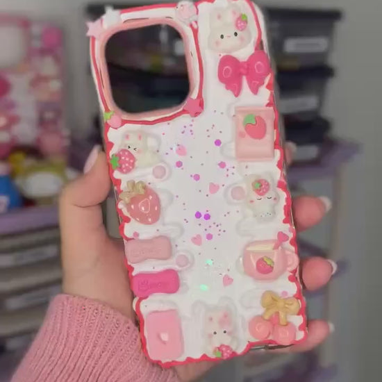 Pink Rabbit Decoden Phone Case for any phone model iPhone/ Android