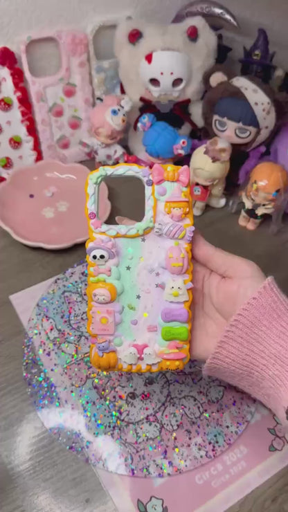 Trick-or-Treat Yo’Self Halloween Decoden Phone Case | Pastel Spooky Kawaii Witchy Candy | Cute Phone Cover for Any Phone Model