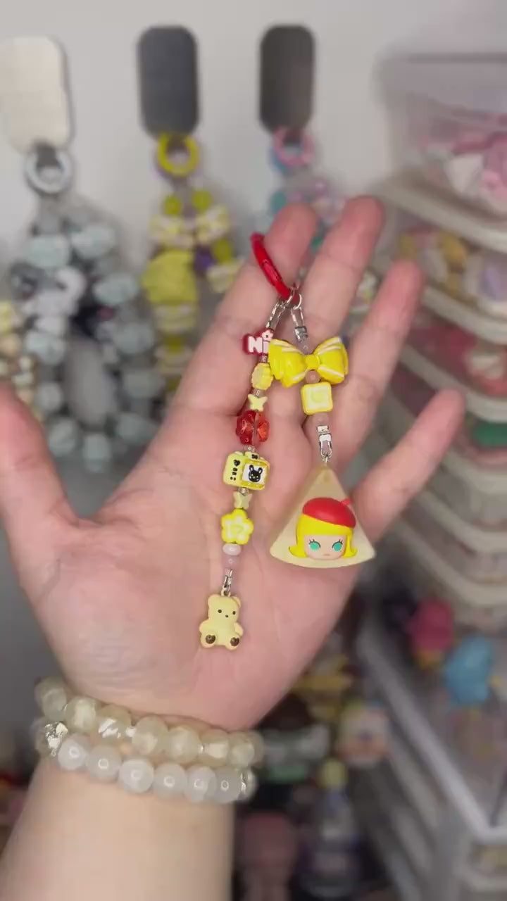 Molly Red Apple Keychain | Dangle Phone Charm | Bag Charm | Phone Pendant | PopMart Pop Bean Fruit Platter Series