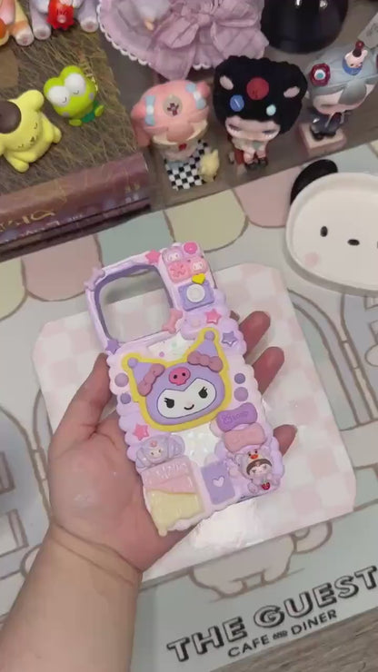 Pastel Kuromi Cookie Decoden Phone Case for any phone model iPhone/ Android